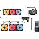 Corsair COMMANDER DUO ARGB / iCUE LINK Hybrid, Contrôleur de ventilateurs Noir