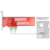DeLOCK Carte PCI Express x8 vers 2x NVMe M.2 Key M interne 110 mm, Carte d'interface 