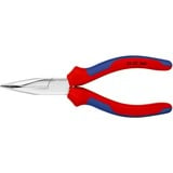 KNIPEX Pince demi-ronde avec tranchant 25 25 160 Rouge/Bleu, avec gaines bi-matière, chromée