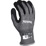Makita Gants de travail, taille L (9), résistance à la coupure F/7 Noir/gris