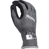 Makita Gants de travail, taille L (9), résistance à la coupure F/7 Noir/gris