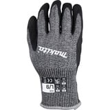 Makita Gants de travail, taille L (9), résistance à la coupure F/7 Noir/gris