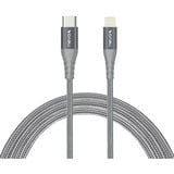 Nevox 1886 câble Lightning 2 m Gris, Argent Argent/gris, 2 m, Lightning, USB C, Mâle, Mâle, Gris, Argent