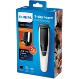 Philips 3000 series Beardtrimmer series 3000 BT3206/14 Tondeuse à barbe Blanc/Noir, Lavable, Sans entretien, aucune lubrification nécessaire, Batterie, Noir, Argent