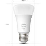 Philips Hue A60 - Ampoule connectée E27 - 800 (pack de 4), Lampe à LED Philips Hue White A60 - Ampoule connectée E27 - 800 (pack de 4), Ampoule intelligente, Blanc, Bluetooth/Zigbee, LED, E27, Blanc chaud