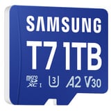 Samsung T7 microSDXC 1 TB, Carte mémoire Bleu