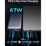 UGREEN Nexode Power Bank 20000mAh 67W avec câble USB-C, Powerbank Gris/Noir