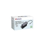 Verbatim 32146 adaptateur d'affichage sans fil USB Full HD Bureau, Station d'accueil Noir, Bureau, USB, Wi-Fi, 802.11a, 802.11b, 802.11g, Wi-Fi 4 (802.11n), Wi-Fi 5 (802.11ac), USB 3.2 Gen 1 (3.1 Gen 1), USB Type-A, USB Type-C