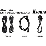 iiyama LH4360UHS-B2AG, Affichage public Noir (Mat)