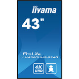 iiyama LH4360UHS-B2AG, Affichage public Noir (Mat)