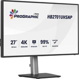 iiyama ProGraphic HB2701UHSNP-B1 27" 4K Ultra HD Moniteur Noir (Mat), 1x DisplayPort, 1x HDMI, 2x USB-C, 3x USB-A, 1x RJ-45, 68,6 cm (27"), 3840 x 2160 pixels, 4K Ultra HD, LCD, 4 ms, Noir
