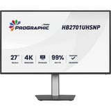 iiyama ProGraphic HB2701UHSNP-B1 27" 4K Ultra HD Moniteur Noir (Mat), 1x DisplayPort, 1x HDMI, 2x USB-C, 3x USB-A, 1x RJ-45, 68,6 cm (27"), 3840 x 2160 pixels, 4K Ultra HD, LCD, 4 ms, Noir