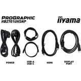 iiyama ProGraphic HB2701UHSNP-B1 27" 4K Ultra HD Moniteur Noir (Mat), 1x DisplayPort, 1x HDMI, 2x USB-C, 3x USB-A, 1x RJ-45, 68,6 cm (27"), 3840 x 2160 pixels, 4K Ultra HD, LCD, 4 ms, Noir
