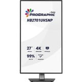 iiyama ProGraphic HB2701UHSNP-B1 27" 4K Ultra HD Moniteur Noir (Mat), 1x DisplayPort, 1x HDMI, 2x USB-C, 3x USB-A, 1x RJ-45, 68,6 cm (27"), 3840 x 2160 pixels, 4K Ultra HD, LCD, 4 ms, Noir