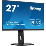 iiyama ProLite XUB2793HS-B7 écran plat de PC 68,6 cm (27") 1920 x 1080 pixels Full HD LED Noir Moniteur  Noir (Mat), 68,6 cm (27"), 1920 x 1080 pixels, Full HD, LED, 1 ms, Noir