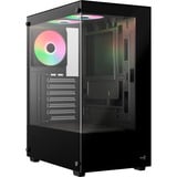 Aerocool Pivot Midi Tower Noir, boîtier pc Noir | 3x USB-A | RGB | Verre Trempé