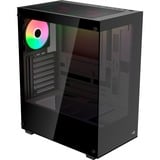 Aerocool Pivot Midi Tower Noir, boîtier pc Noir | 3x USB-A | RGB | Verre Trempé