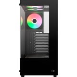 Aerocool Pivot Midi Tower Noir, boîtier pc Noir | 3x USB-A | RGB | Verre Trempé