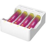 Ansmann Chargeur lithium Pure Power Set 4× accus Micro AAA et module de charge Blanc/multicolore