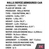 COBI Rolls-Royce Armoured Car 1920 Pattern Mk I, Jouets de construction 