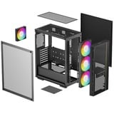 DeepCool  boîtier midi tower Noir | 1x USB-A | 1x USB-C | RGB | Verre Trempé
