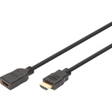 Digitus Câble de rallonge HDMI High Speed avec Ethernet, Câble d'extension Noir