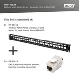 Digitus Panneau de brassage modulaire, 24 ports, équipé de 24x DN-93615 Noir