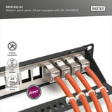Digitus Panneau de brassage modulaire, 24 ports, équipé de 24x DN-93615 Noir