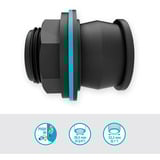 GARDENA Raccord de réservoir Push IN, G 1" et G 3/4", Connecteur Noir