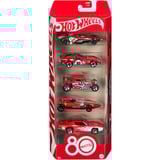 Hot Wheels Hot Wheels-Coffret de 5 Véhicules 80 ans Mattel-à collectionner, Jeu véhicule Ensemble de véhicules, 3 an(s), Métal, Rouge, Blanc