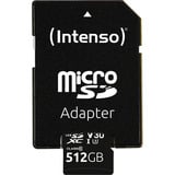 Intenso UHS-I Professional 512 GB microSDXC, Carte mémoire Noir
