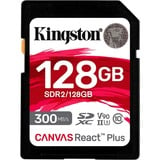 Kingston Canvas React Plus 128 Go SDXC, Carte mémoire Noir, UHS-II U3, Class 10, V90