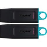 Kingston DTX/64GB-2P, Clé USB Noir/Turquoise