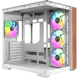 Thermaltake View 380 WS ARGB boîtier midi tower Blanc/bois | 2x USB-A | 1x USB-C | RGB | Verre Trempé
