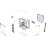 Thermaltake  boîtier midi tower Blanc/bois | 2x USB-A | 1x USB-C | RGB | Window