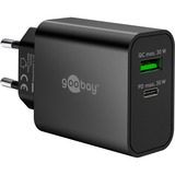 goobay Chargeur rapide double USB-C PD GaN 30 W Noir