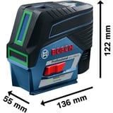 Bosch Laser points et lignes GCL 2-50 CG Professional, Laser Cross Ligne Bleu/Noir, 20 m, 0,3 mm/m, 4°, 50 m, 650 nm, horizontale/verticale