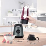 Bosch VitaPower MMB2111S blender 0,6 L Mélangeur de table 450 W Argent Argent/Noir, Mélangeur de table, 0,6 L, 450 W, Argent