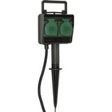 Brennenstuhl 1154430 prise de courant Noir multiprise Noir, 2x prises, Noir, IP44, 230 V, 16 A
