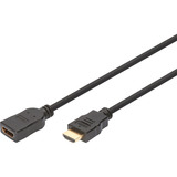 Digitus Câble de rallonge HDMI High Speed avec Ethernet, Câble d'extension Noir