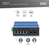Digitus Commutateur Gigabit Ethernet PoE industriel 4+2 ports, Switch 