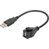 Digitus Module Keystone USB 2.0 USB-A mâle > USB-A femelle, Module de Keystone Noir