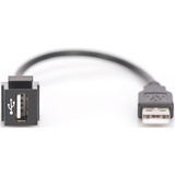 Digitus Module Keystone USB 2.0 USB-A mâle > USB-A femelle, Module de Keystone Noir