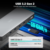 Digitus Station d'accueil USB-C 13 ports Gris/Noir
