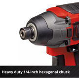 EINHELL Clé à chocs sans fil professionnelle TP-CI 18/220 Li BL - Solo, 18 Volts, Visseuse à choc Noir/Rouge