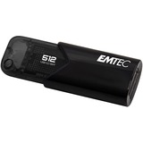 Emtec B110 Click Easy 3.2 lecteur USB flash 512 Go USB Type-A 3.2 Gen 2 (3.1 Gen 2) Noir, Clé USB Noir, 512 Go, USB Type-A, 3.2 Gen 2 (3.1 Gen 2), 20 Mo/s, Slide, Noir
