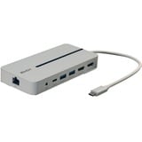 Lindy DST-Mx Duo, Mini Docking Station USB-C pour Laptop/MacBook avec prise en charge 4K sur deux écrans et charge 100W, Station d'accueil Mini Docking Station USB-C pour Laptop/MacBook avec prise en charge 4K sur deux écrans et charge 100W, Avec fil, USB 3.2 Gen 1 (3.1 Gen 1) Type-C, 3,5 mm, Argent, Blanc, -20 - 40 °C, -40 - 80 °C