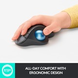 Logitech M575 ERGO Wireless Trackball Mouse (souris sans fil) Graphite, 2,4 GHz, Bluetooth Low Energy