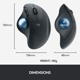 Logitech M575 ERGO Wireless Trackball Mouse (souris sans fil) Graphite, 2,4 GHz, Bluetooth Low Energy