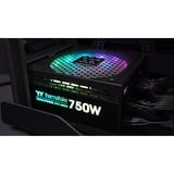 Thermaltake Toughpower GF2 ARGB alimentation modulaire 750 watt Noir, 4x PCIe, 750 W, 100 - 240 V, 900 W, 50/60 Hz, 10 A, Actif